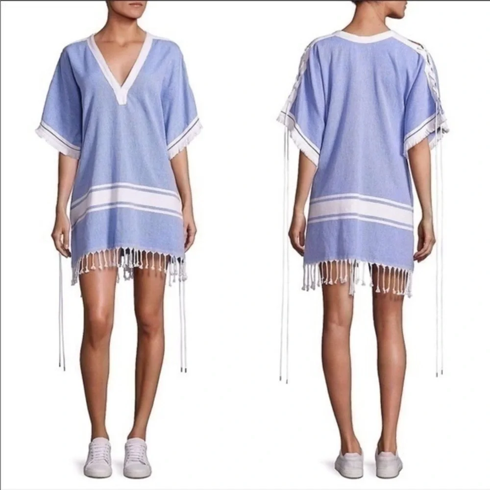 KOZA Melissa Textured Cotton Caftan Tunic Size Large - Picture 3 of 14